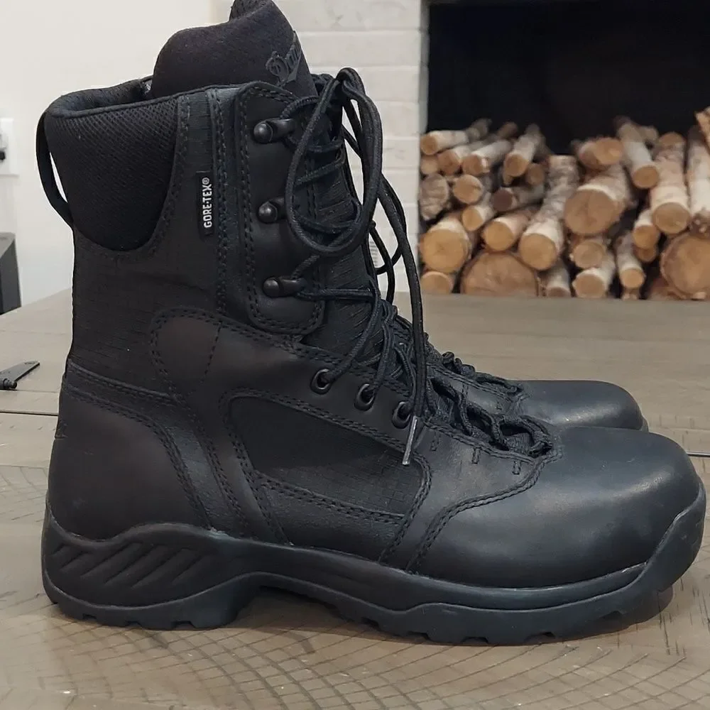 Danner Kinetic Side Zip 8” Black Leather Gore-Tex Combat Boots Sz 10